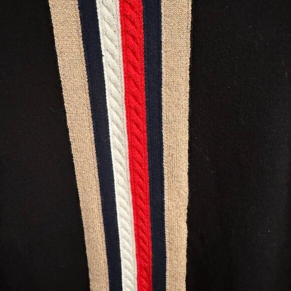 Tommy Hilfiger Black and Red Turtleneck Sweater with Sporty Stripes - Picture 4 of 6